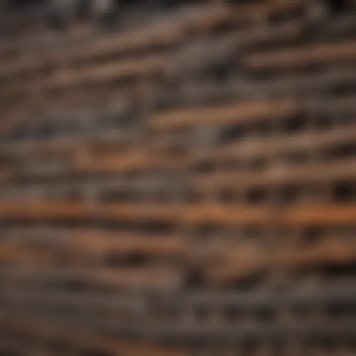 A collection of different types of railroad ties stacked neatly