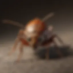 A close-up view of a common household pest