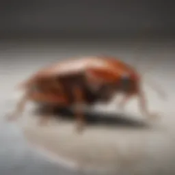 Close-up view of a cockroach on a surface