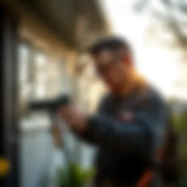 Expert pest control technician inspecting a residential property