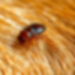 Close-up view of a flea on a pet's fur