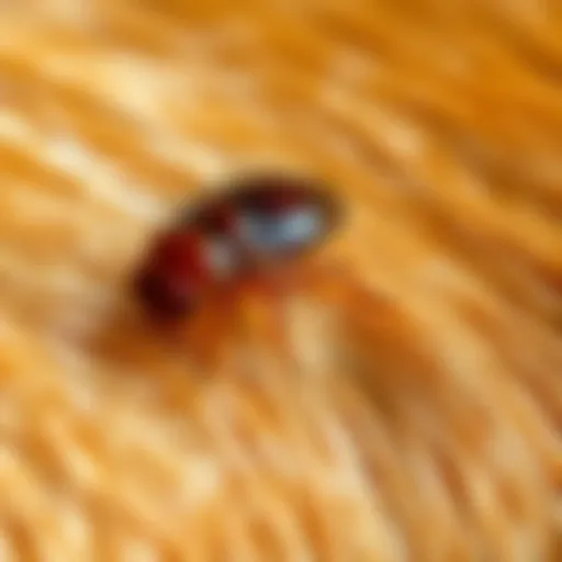 Close-up view of a flea on a pet's fur