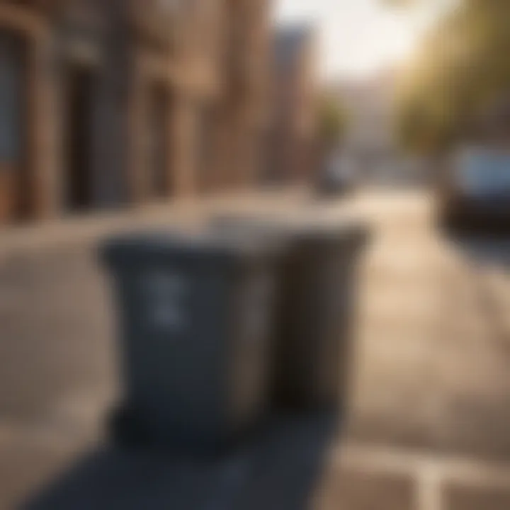 Sealed trash bins to deter rats in outdoor areas