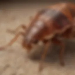 Magnified view of a bed bug showcasing its anatomy