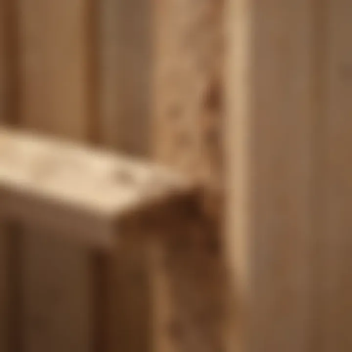A close-up of a termite damage in wooden furniture.