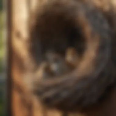 Sparrow Nest in a Home Environment Nest of sparrows in a residential area