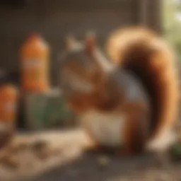 An array of squirrel poison products available at Home Depot