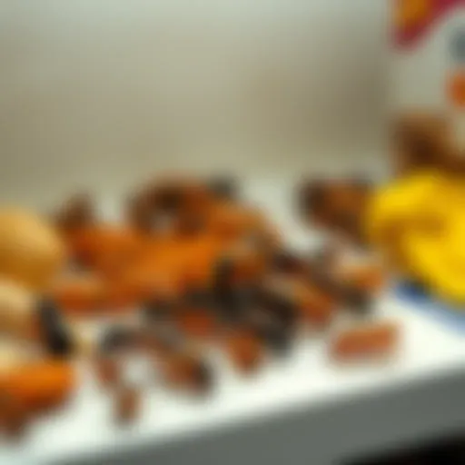 Close-up of common food pantry pests