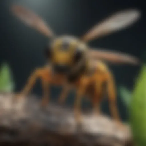 Close-up of a wasp on a plant