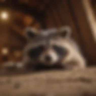 Signs of raccoon activity in attic insulation