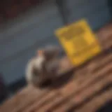 Signs of a rat infestation on a roof