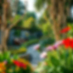 Vibrant garden with natural barriers