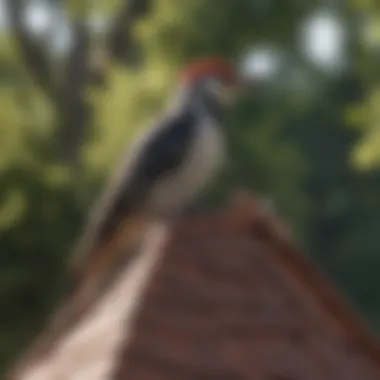 Bird deterrent spikes on a roof