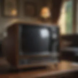 A vintage television set displaying a classic advertisement