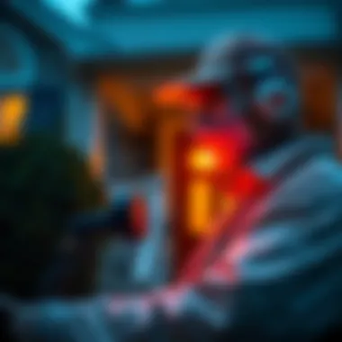 Pest Control Inspection in Atlanta Illustration of a pest control technician inspecting a home