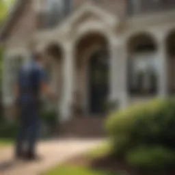 Professional pest control treatment in a residential setting