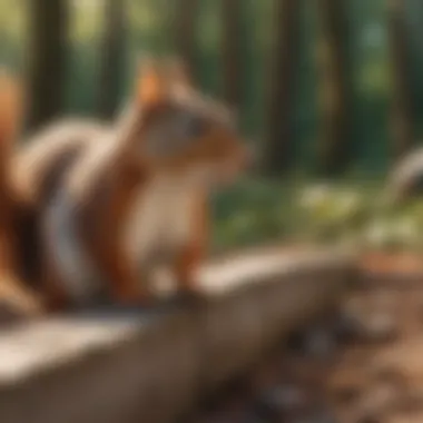 Close-up of a physical barrier designed to keep squirrels out