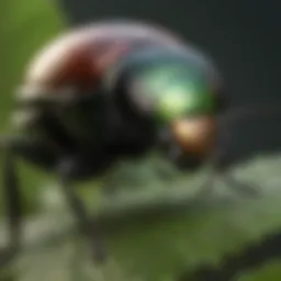 Japanese beetle on a leaf