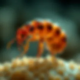 Microscopic view of nematodes