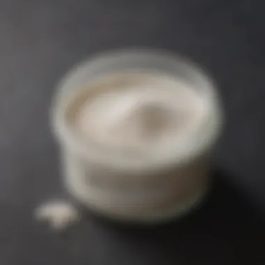 Borax powder in a small container ready for use