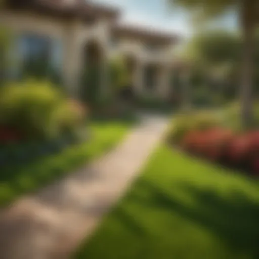 Vibrant lawn showcasing healthy grass and plants