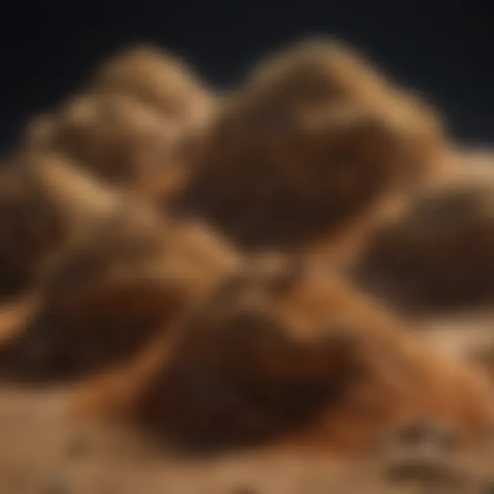 Detailed view of a complex ant mound structure