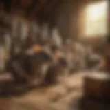 A detailed view of various attic rat repellents arranged aesthetically