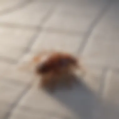 Close-up view of bed bugs on a mattress