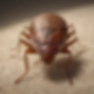 Close-up of bed bug on a fabric surface