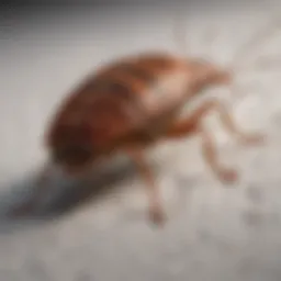 Close-up of a bed bug on a mattress seam