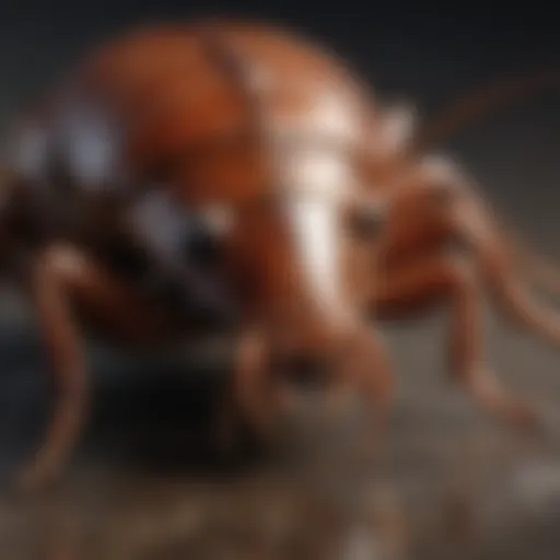 Close-up of a cockroach on a surface