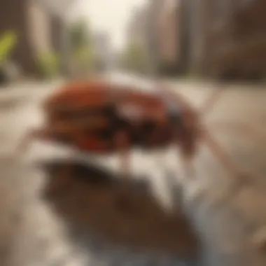 Cockroach in Habitat: When Bites May Occur Illustration of a cockroach in its natural habitat with potential biting scenarios