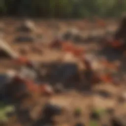 Fire ants in their natural habitat