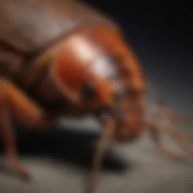 Close-up of German cockroach showing wing structure