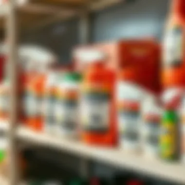 Eco-friendly pest control products on a shelf