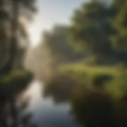 A serene river landscape in Toms River with lush greenery