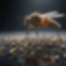 Close-up view of mosquito pellets in a water application setting