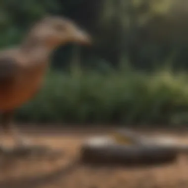 Birds reacting to a snake decoy