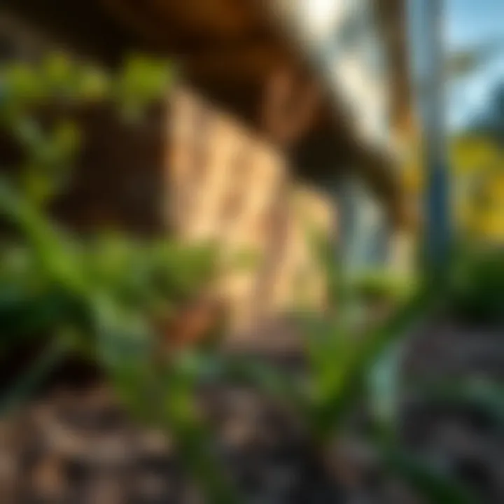 Visual representation of effective termite prevention techniques around a house