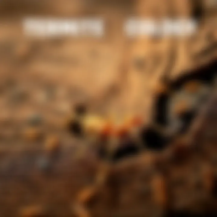 Diagram showing common signs of termite damage in a wooden structure