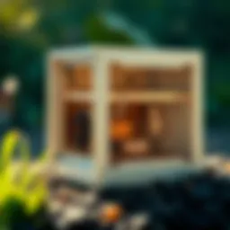 Detailed illustration of a termite box design showing structure and components