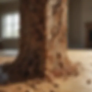 Visual representation of termite damage in a home