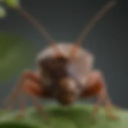 Close-up view of a stink bug showcasing its unique exoskeleton