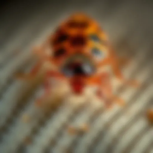 Detailed Look at Bed Bugs Close-up view of bed bug on fabric