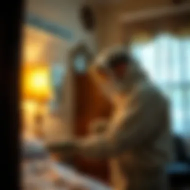 When to Call a Pest Control Expert Pest control professional inspecting a room for bed bugs