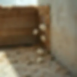 Dust particles accumulating in a corner