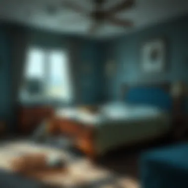 Illustration of a bedroom with signs of infestation