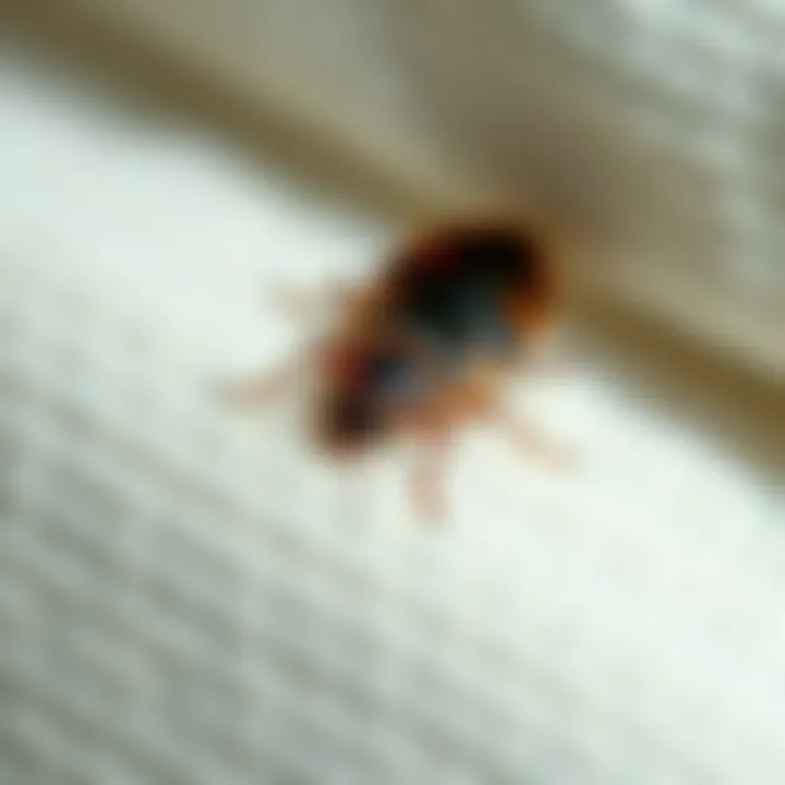 Close-up image of bed bug on fabric