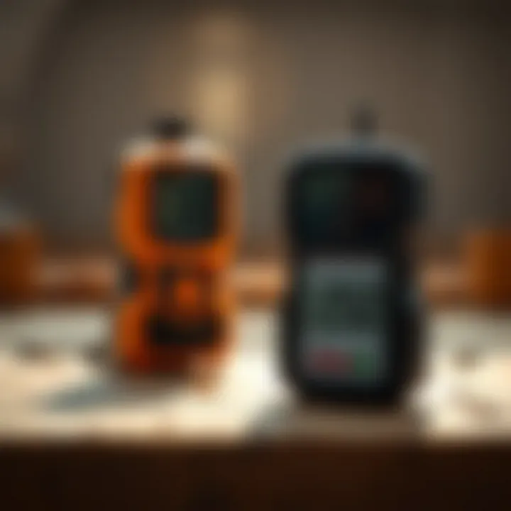 Moisture Level Readings Moisture meter displayed with moisture level readings