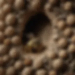 Close-up view of a wasp nest in Iowa.